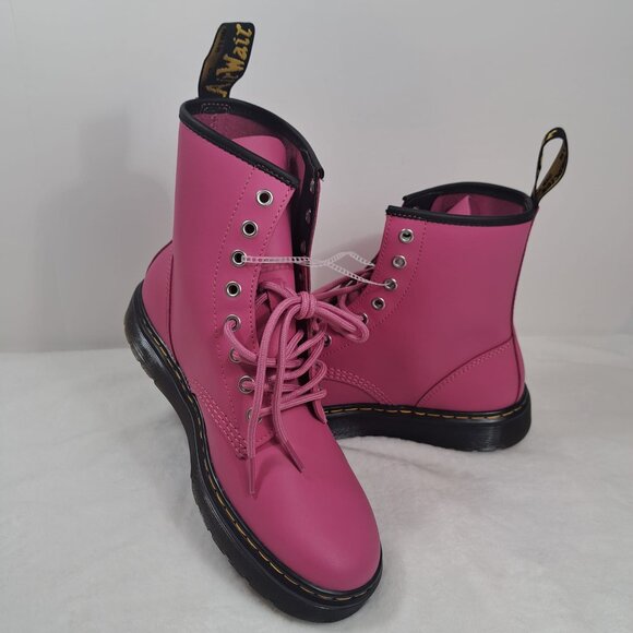 NEW Dr. Martens Zavala‎ PINK Combat Boots LA004 size 7 Women’s shoes - Picture 2 of 11